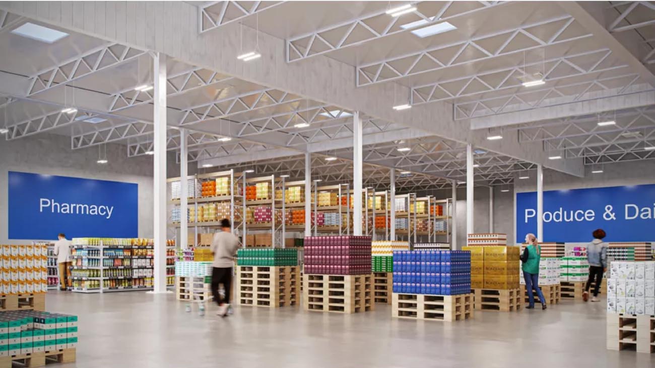Cooper Metalux SPHB High Bay lighting installed in a warehouse store