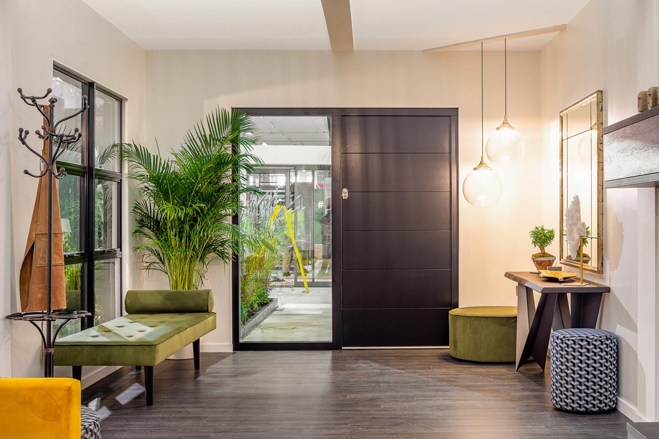 Mullan Lighting pendant fixtures installed in a corner