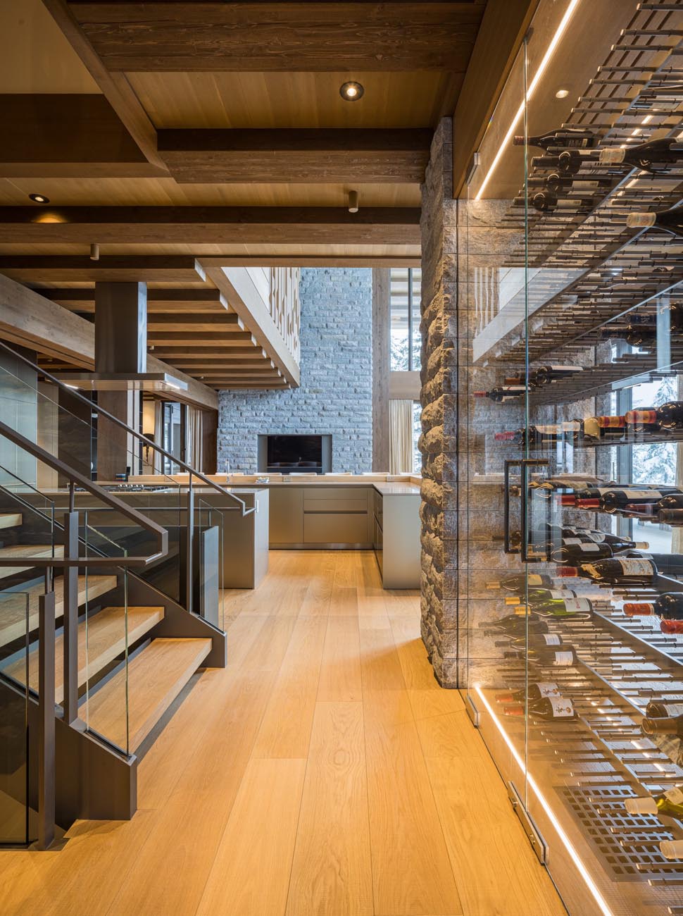 Lightheaded Opus downlights installed in a wine lounge