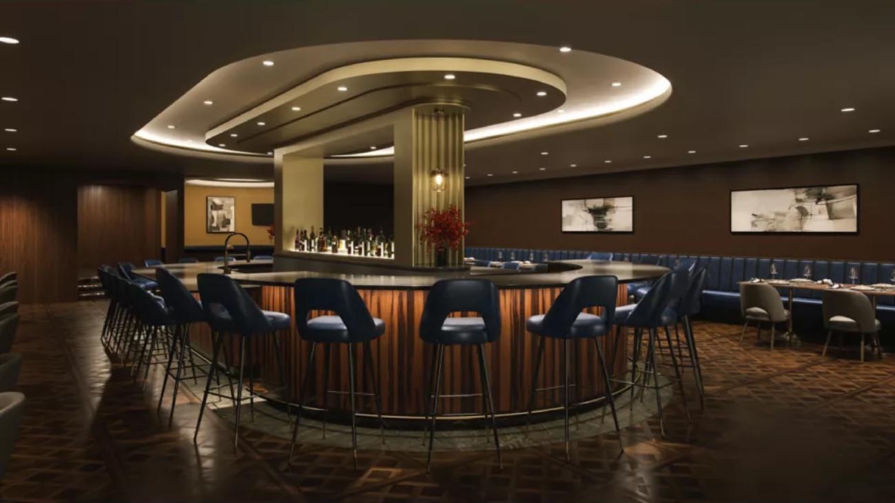 Cooper LD4D Precision Downlights installed in a bar ceiling