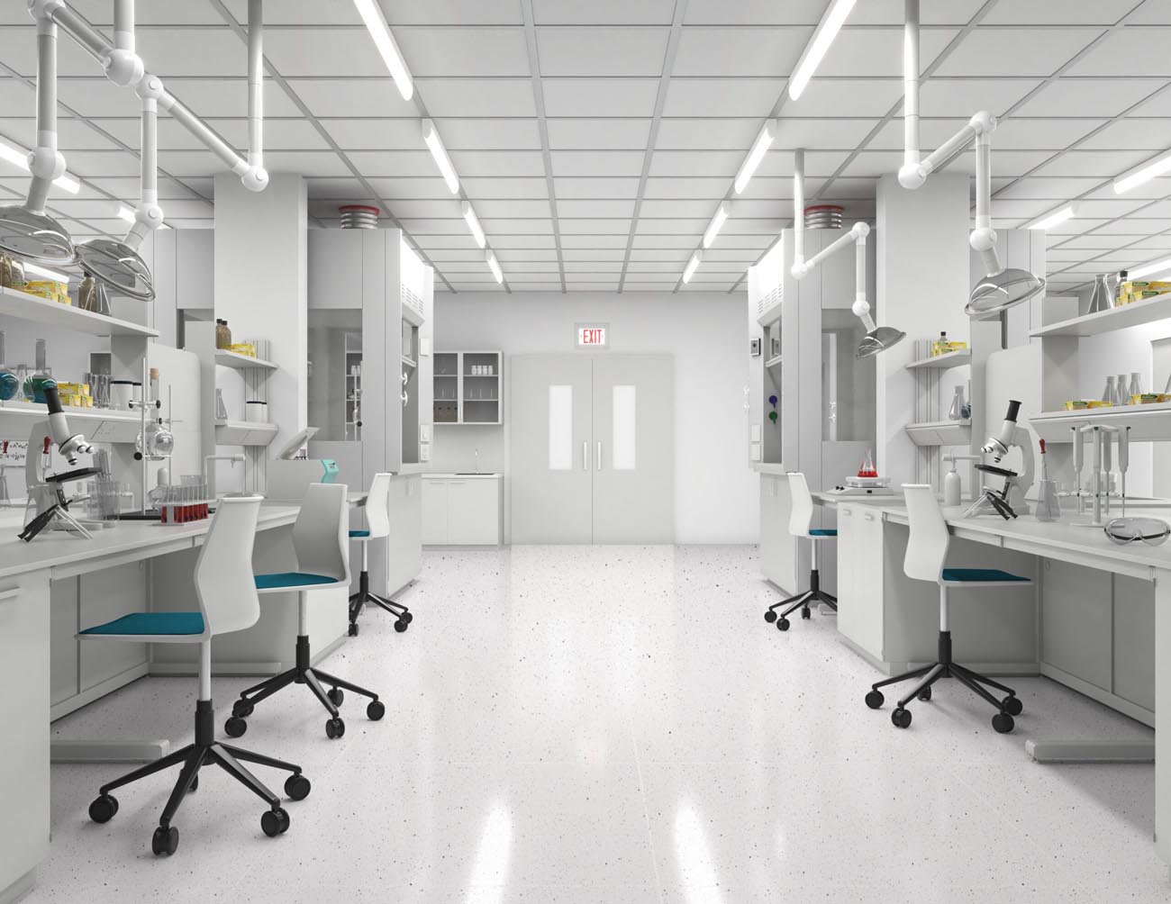 New Star Lighting fixtures installed in a laboratory