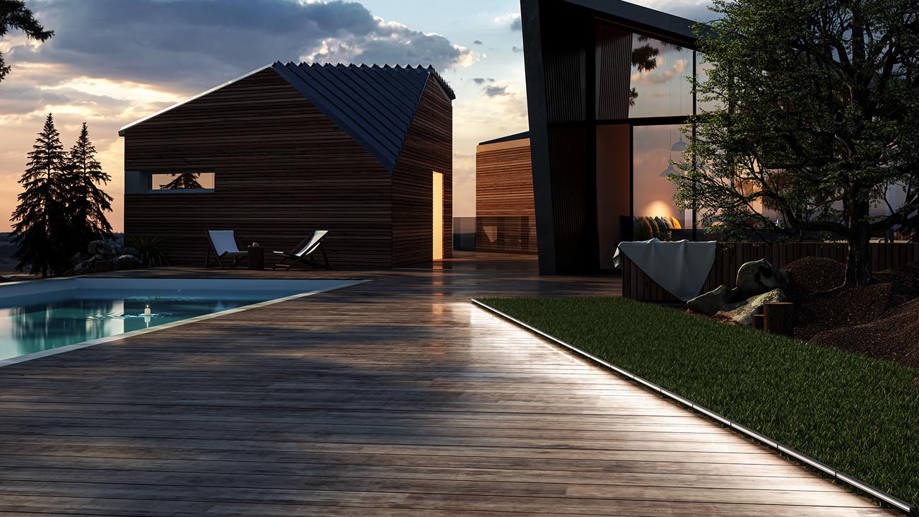 iGuzzini Linealuce 27 installed alongside a pathway