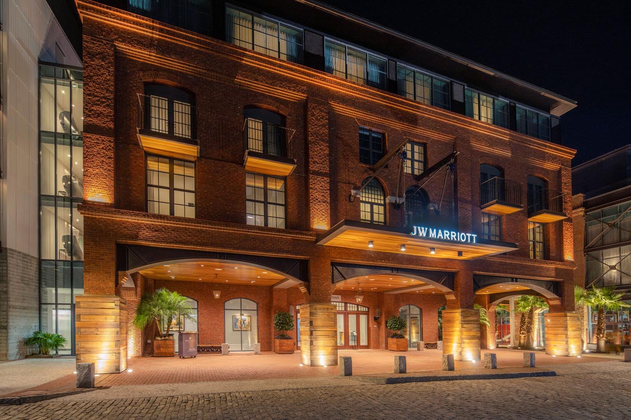 Vista Lighting installed outside of a building facade