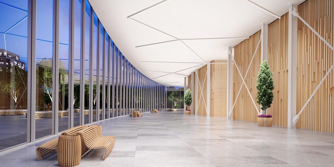 NeoRay Define Series by Cooper Cooper NeoRay Define linear fixtures are artfully installed in an architectural hallway