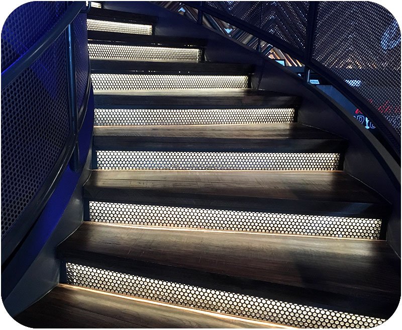 OmniLight lighting fixtures installed in a staircase