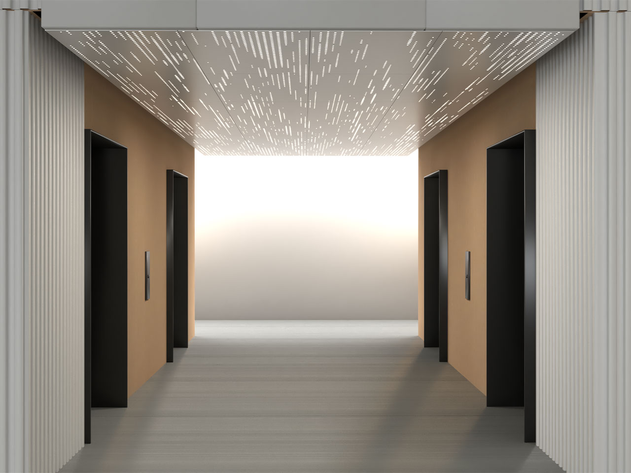 Andalusia Design Perforate divider installed over a ceiling