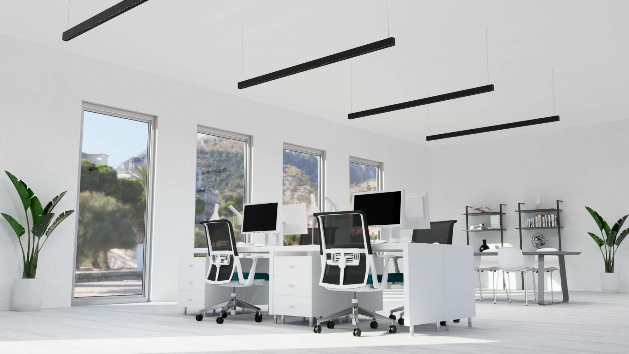 Extant Laguna 1 Series linear lighting installed in an open office