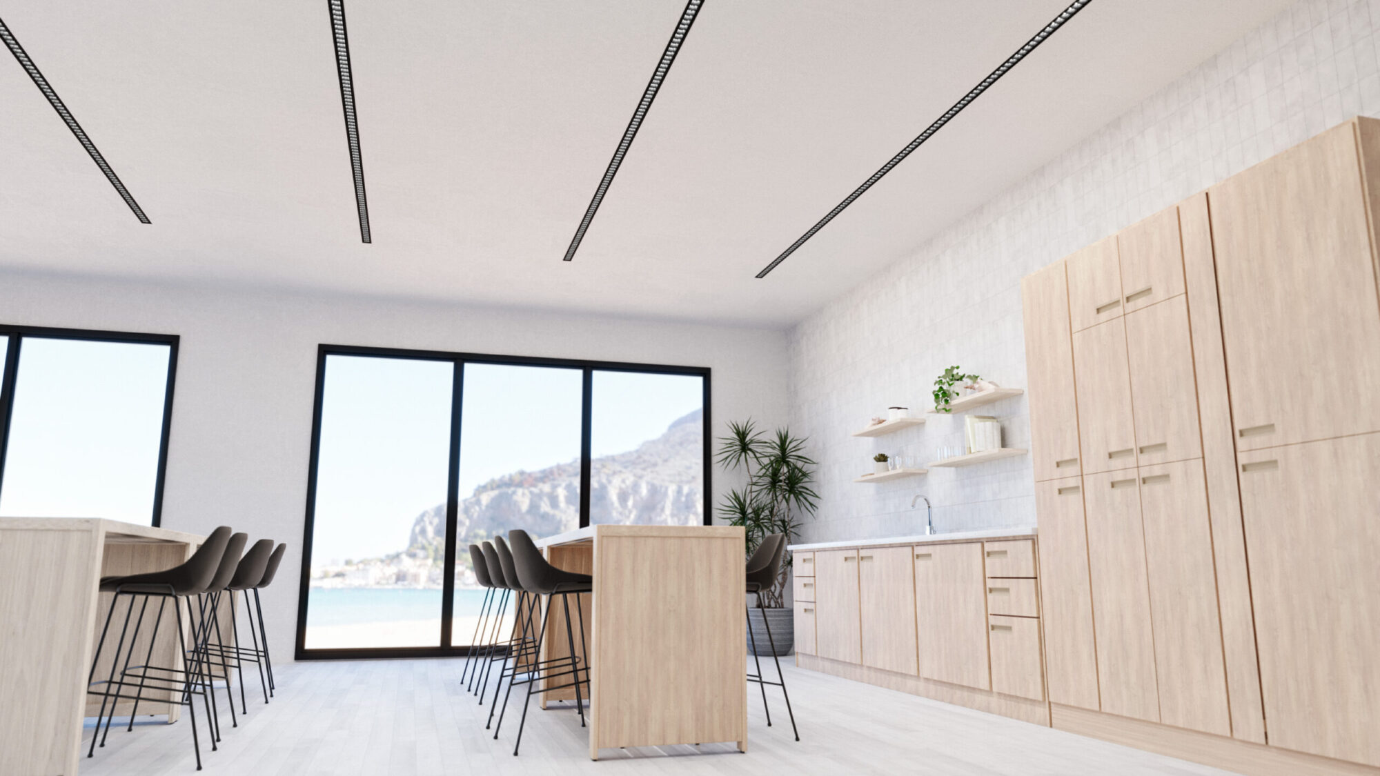 Extant Laguna 1 Series linear lighting in a workshop space