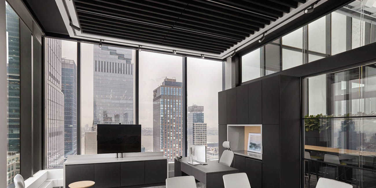 Spectrum STR2 LED track lighting installed in an office