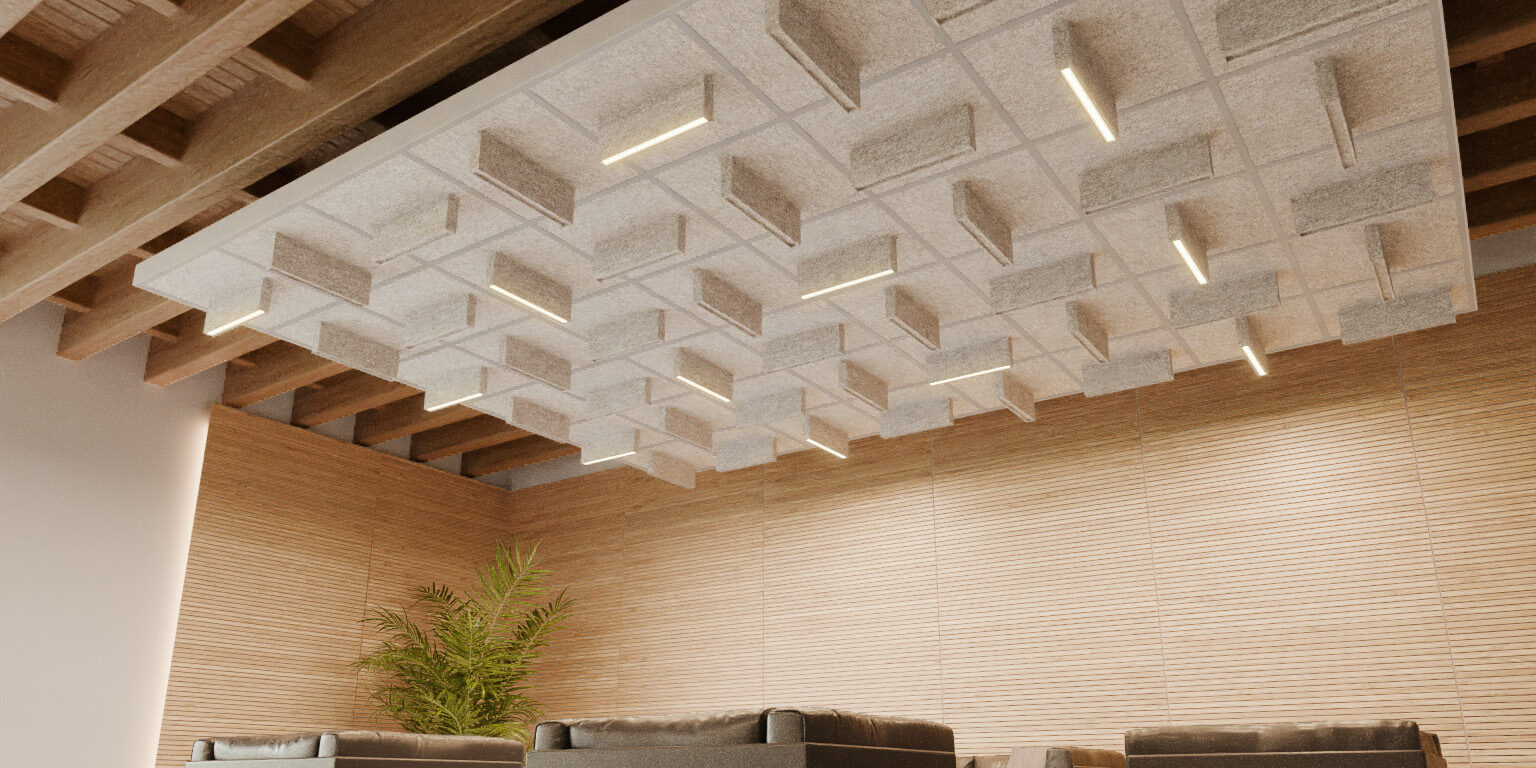 SLOT by ARON LIGHTING ARON Lighting SLOT acoustic lighting in light gray felt