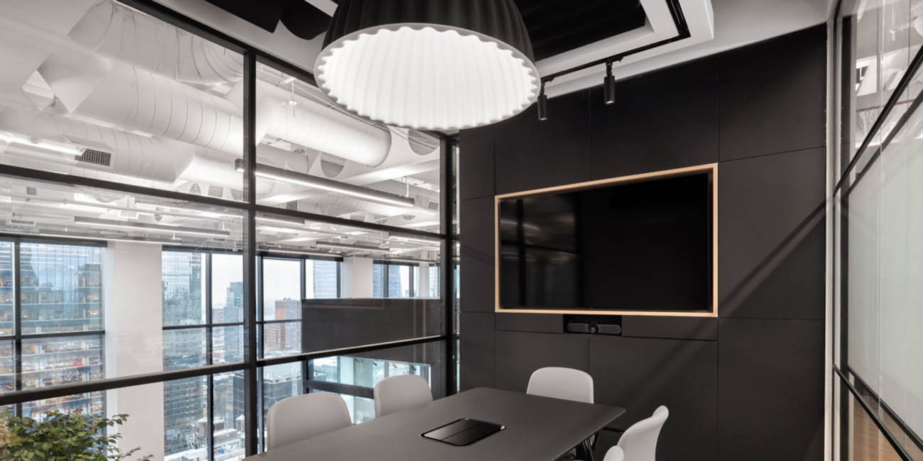 Spectrum STR2 LED track lighting installed in a meeting room