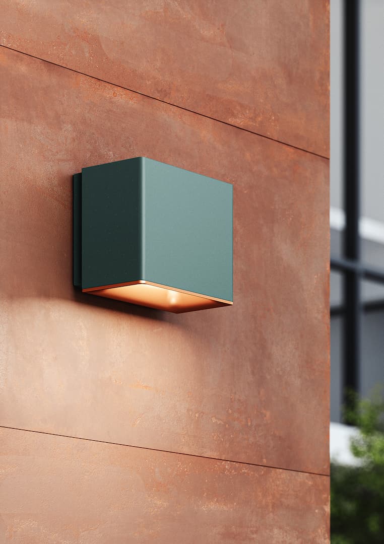 Allure by iGuzzini wallpack light on a copper wall