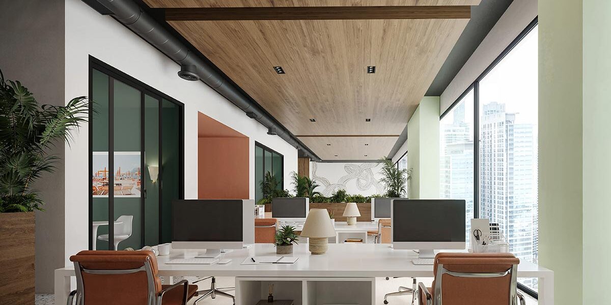 GyroShift 1-4 Multiples by CSL Recessed GyroShift multiple downlight by CSL installed in an open office