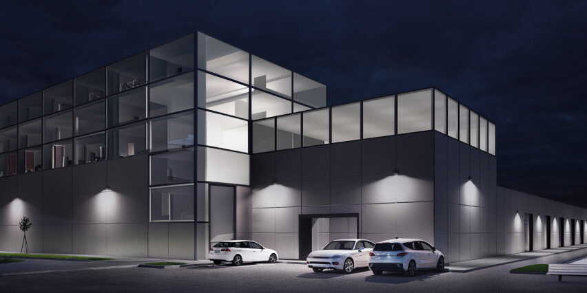 SHIELD+ Series by Performance iN Lighting wallpack fixtures installed outside of a building