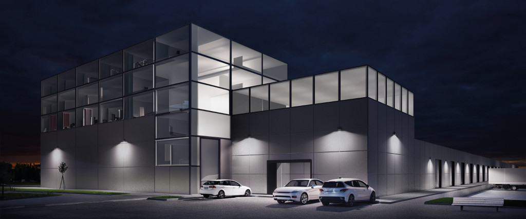 SHIELD+ Series by Performance iN Lighting wallpack fixtures installed outside of a building