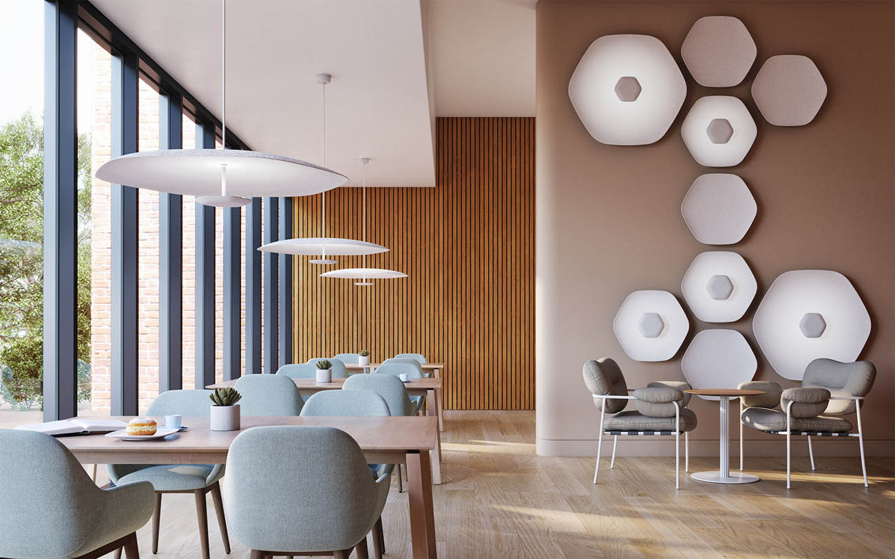 Focal Point Polina LED lighting installed in a cafe