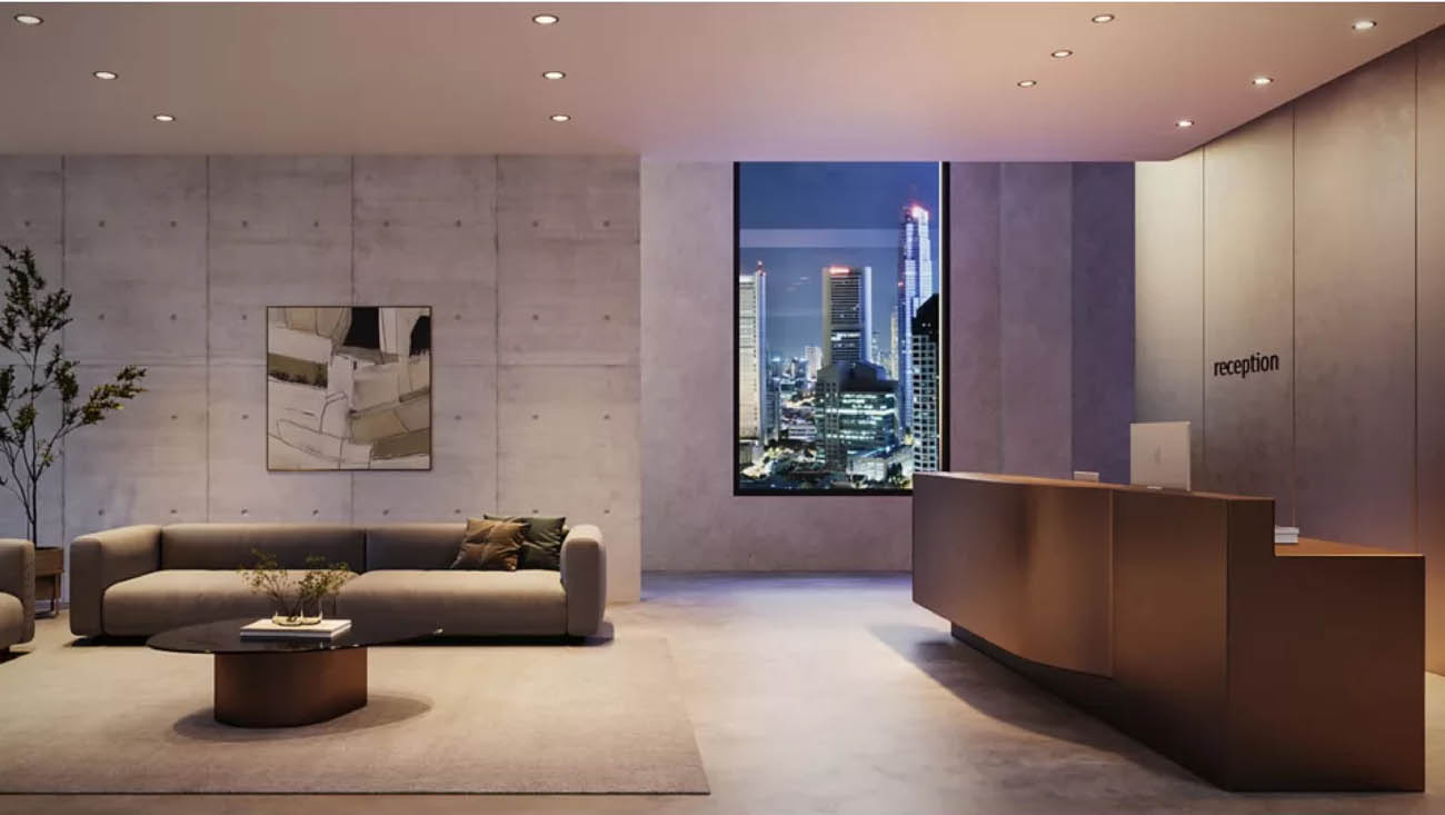 HALO ML Flex Series recessed downlights in a hotel lobby