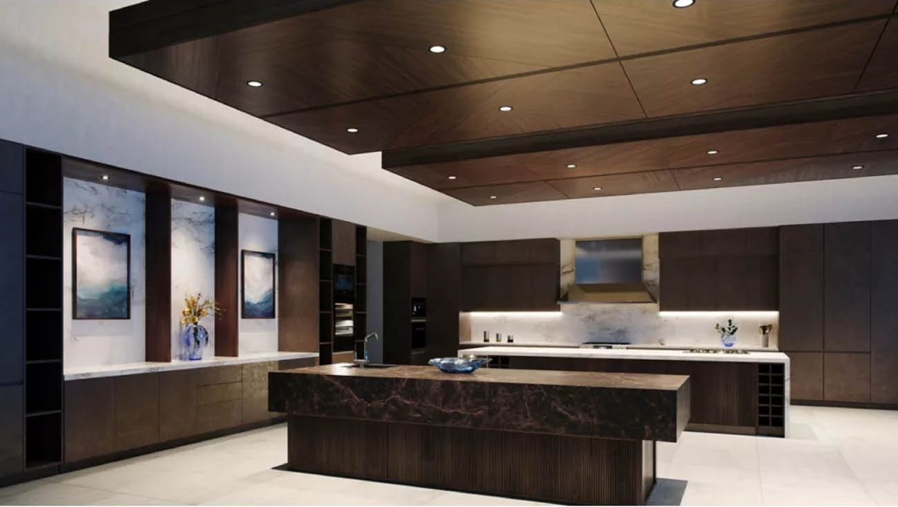 HALO ML Flex Series recessed downlights in an upscale kitchen