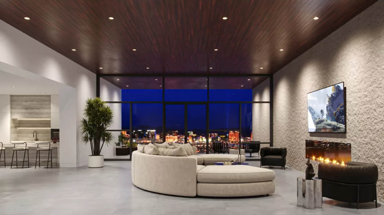 HALO ML Flex Series recessed downlights in an upscale living room