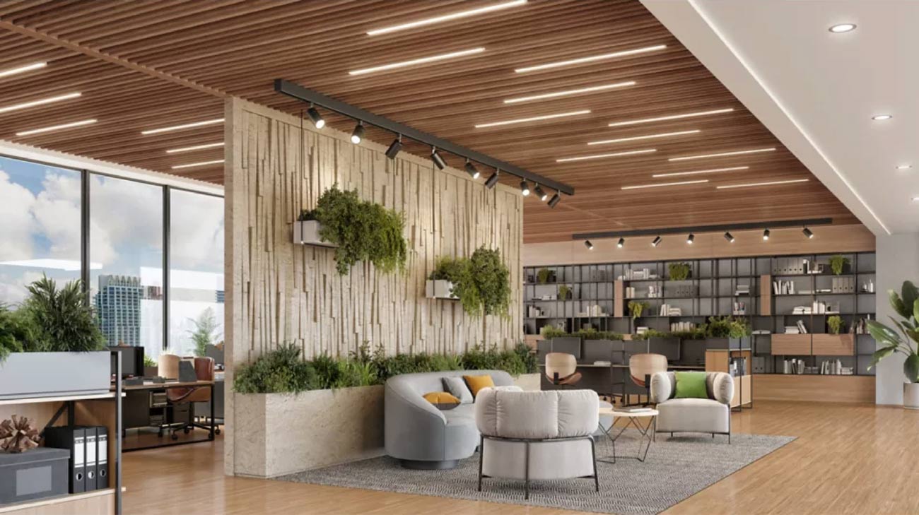 Halo 830s track lights in an open office