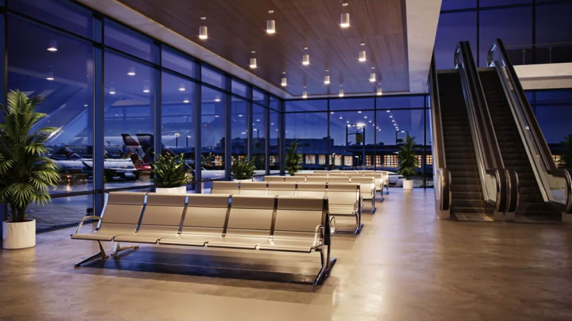 Cooper Prentalux cylinder lighting installed in an airport