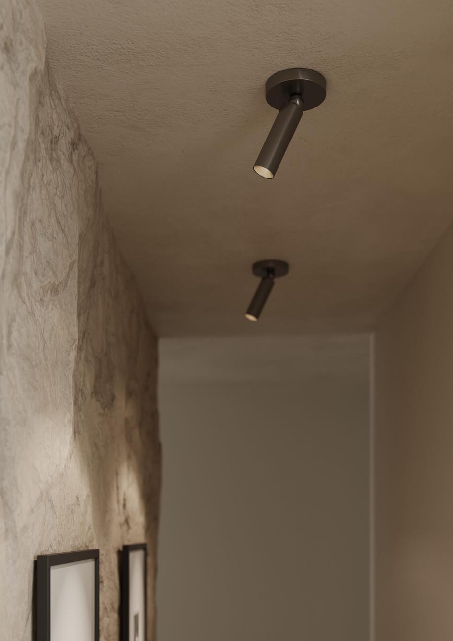 CSL Luxe Collection flush mount cylinder lighting installed in a hallway