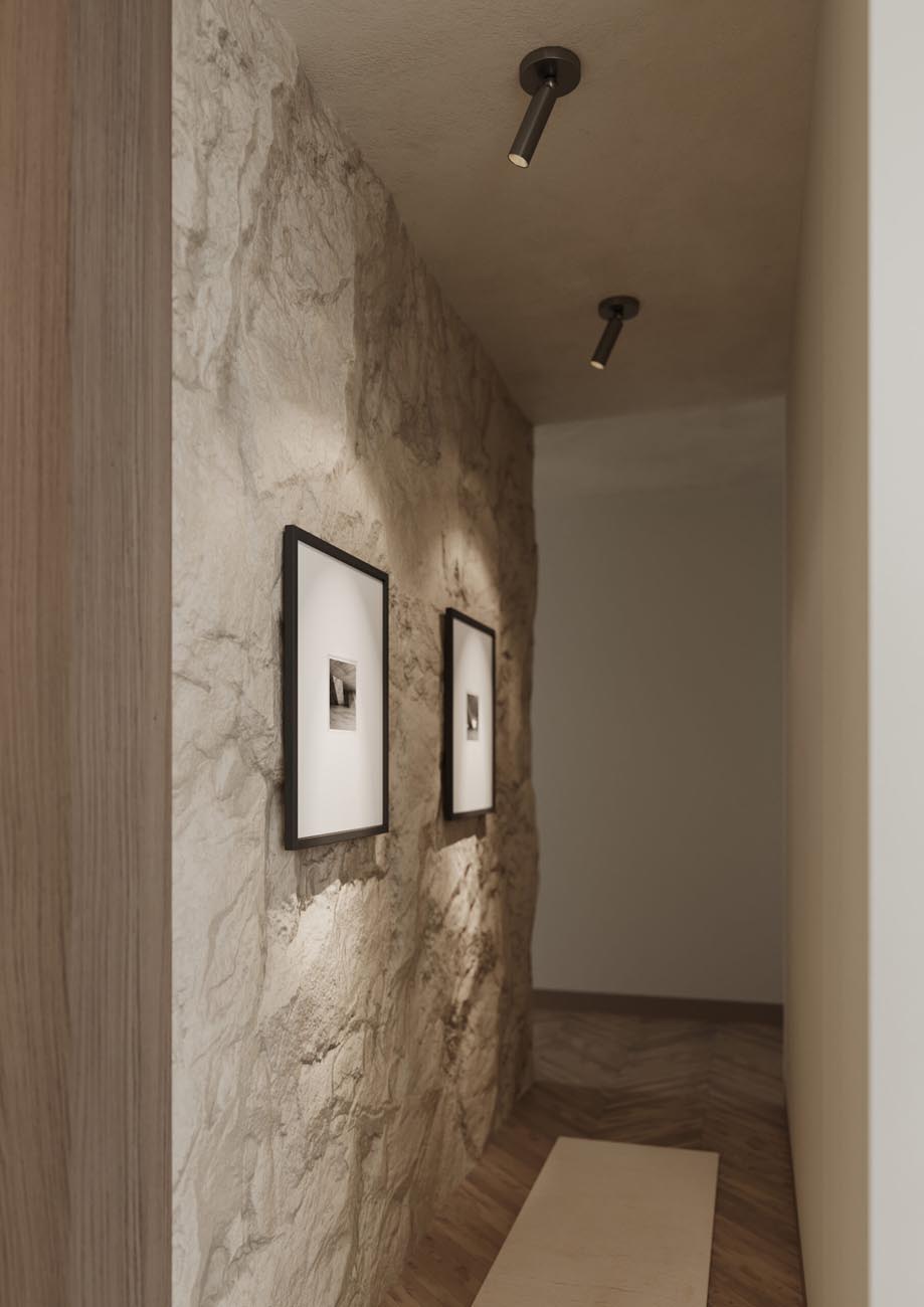 CSL Luxe Collection flush mount cylinder lighting installed in a hallway