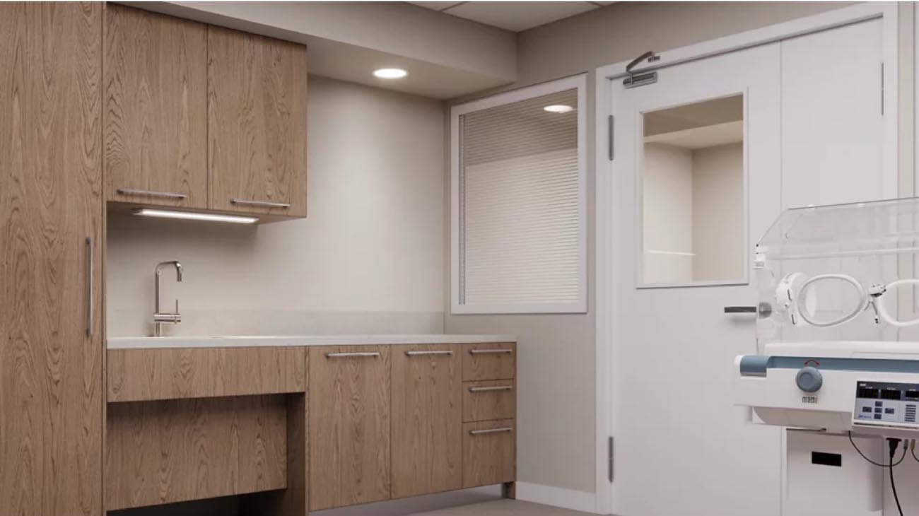 Cooper Lighting Fail-Safe UC1 Antimicrobial Undercabinet fixture installed over a sink in a laboratory.