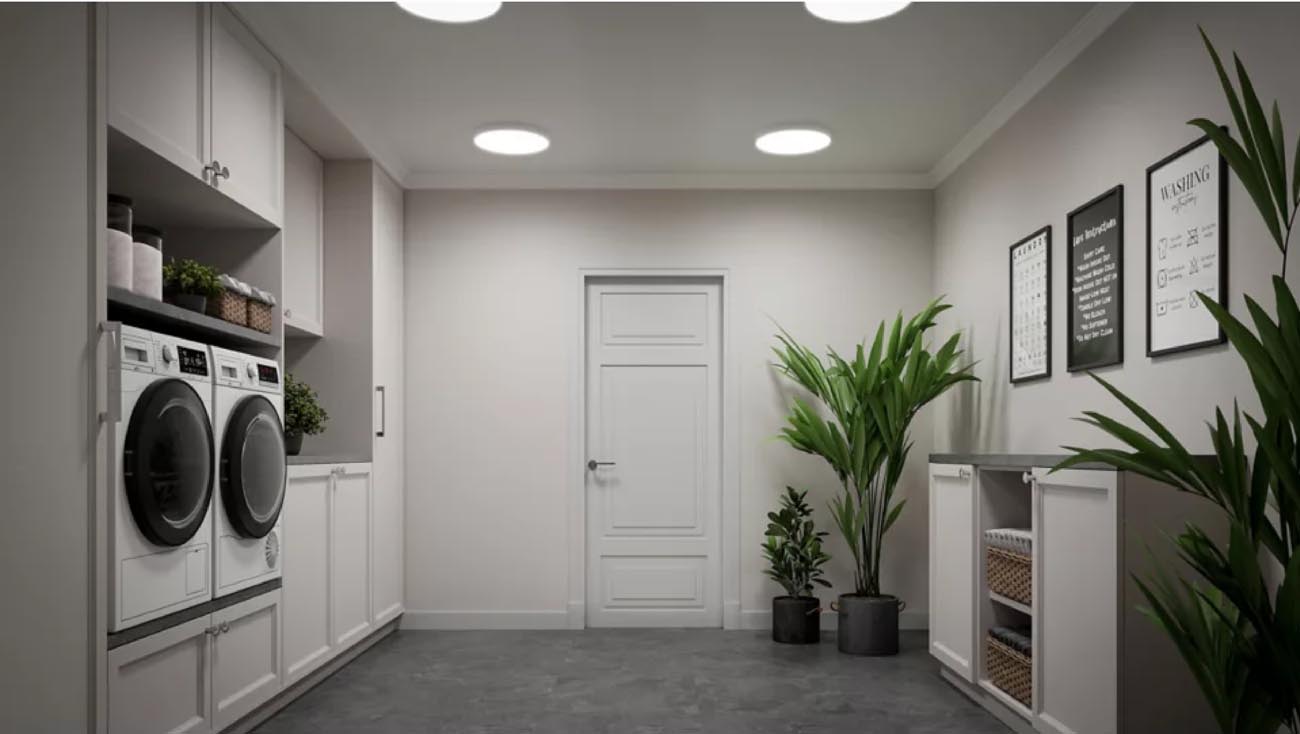 Cooper Lighting Solutions SMX Series fixtures in a laundry room