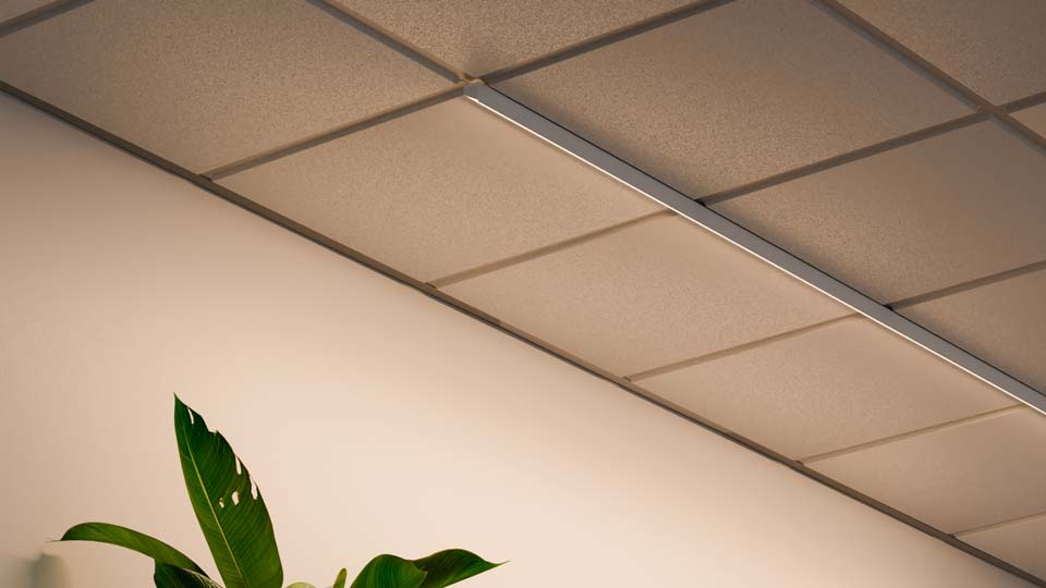 Aron Lighting EZT Wall Wash installed in a ceiling grid