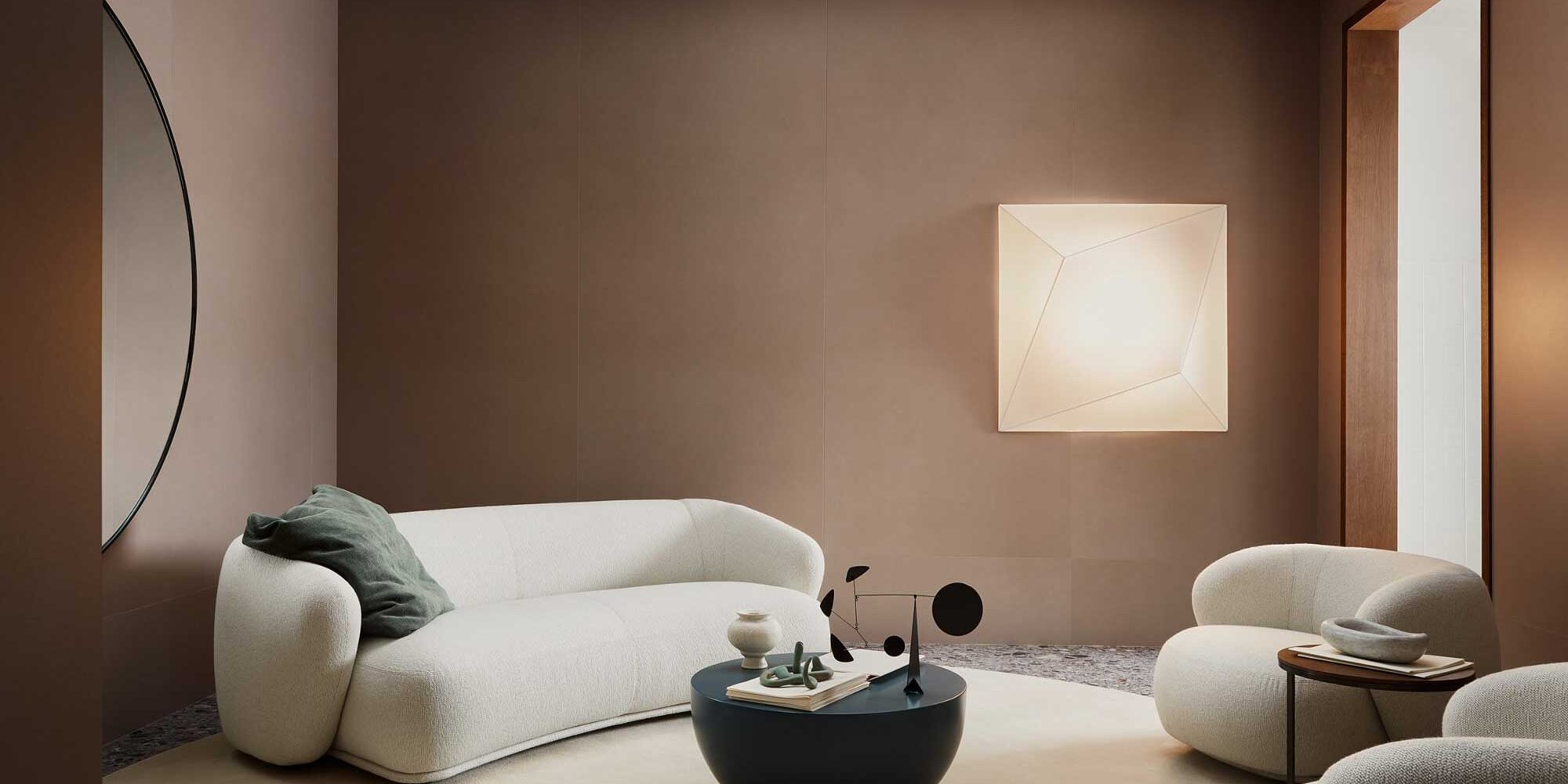 Ukiyo by Axolight Axolight Ukiyo wall lamp installed in a living room