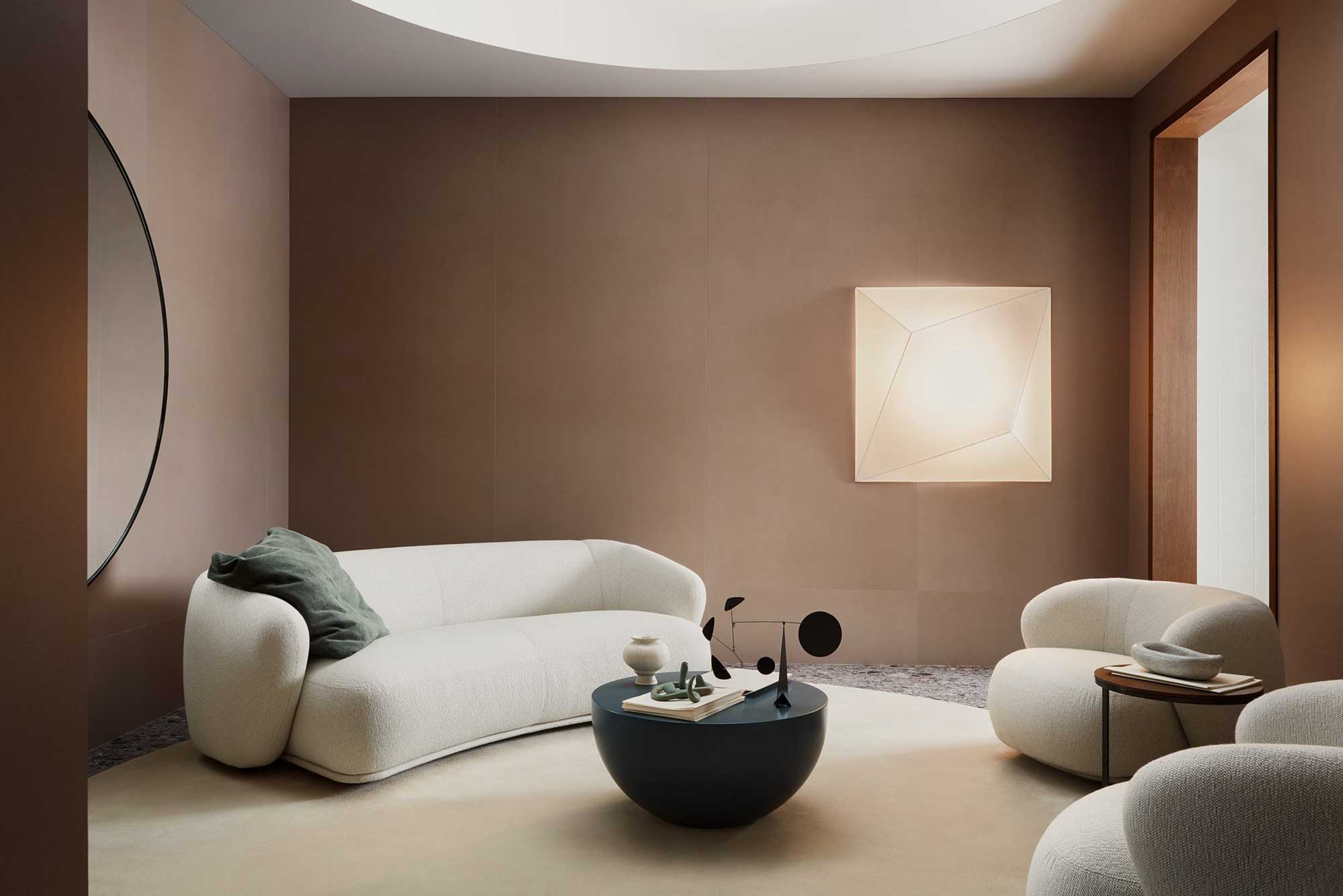 Axolight Ukiyo wall lamp installed in a living room
