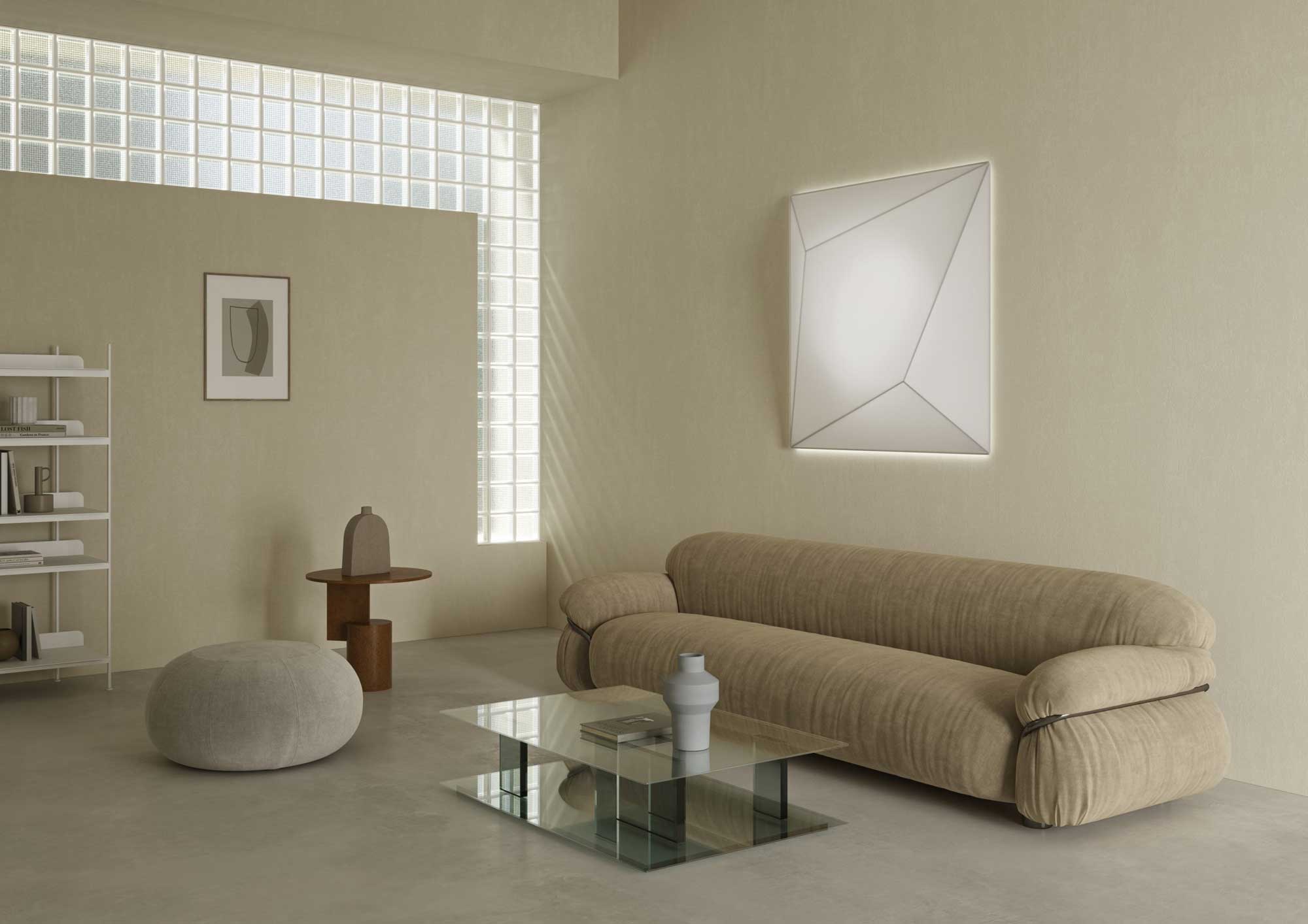 Axolight Ukiyo wall lamp installed in a living room