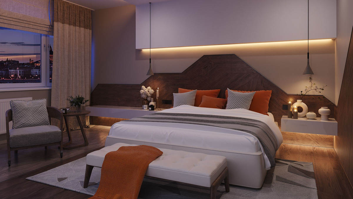 HALO HFL Flexible Linear LED Tape Light installed in a bedroom