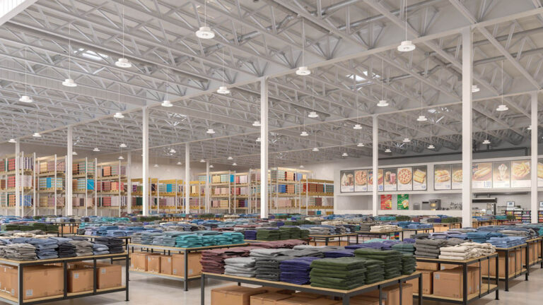 Metalux Elevate Round High Bay installed in a warehouse store