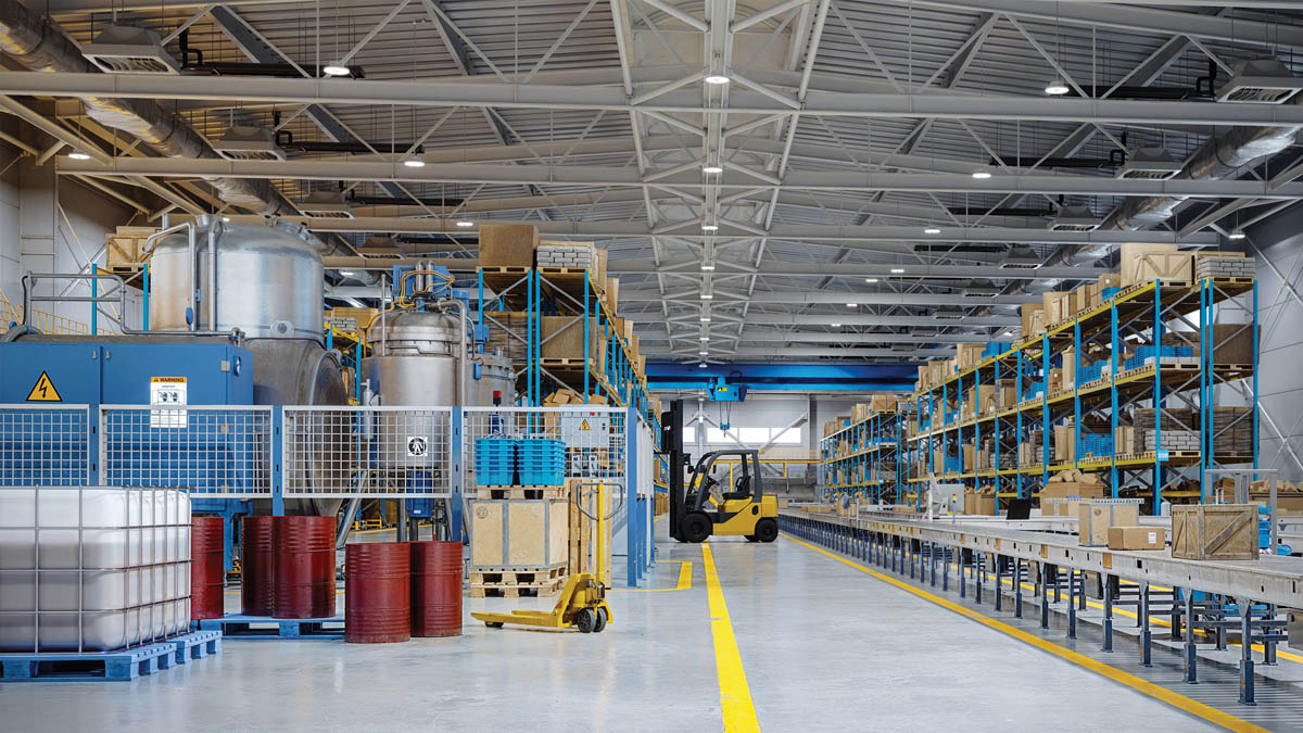 Metalux Elevate Round High Bay installed in a warehouse